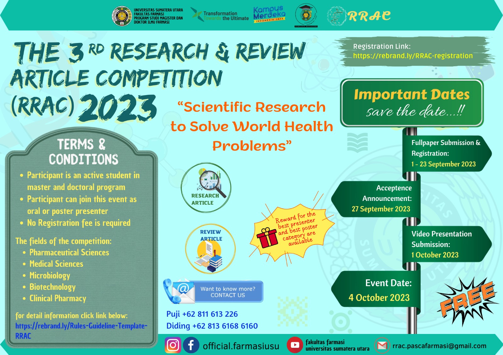 THE 3RD RESEARCH AND REVIEW ARTICLE COMPETITION (RRAC) 2023